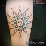 A kivitelezett kör tetoválás hűvös változata - a rajz alkalmas a kar körkörös tetoválására