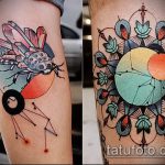 A kész körkörös tetoválás klassz példája - a rajz körkörös váll tetováláshoz alkalmas