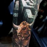 zdjęcie tatuaż minotaur 01.02.2019 №076 - przykład rysowania tatuażu z minotaurem -
