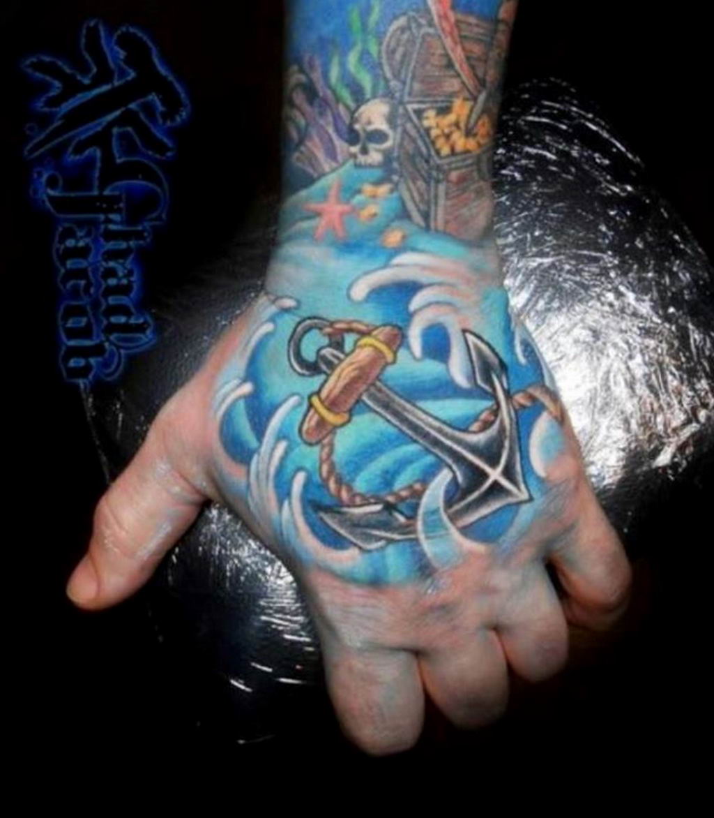 Fotó óceáni tetoválásról a kezében 2019.08.13. №015 - óceáni tetoválás a kezén -