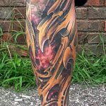 organikus tetoválás №332 - a minta hűvös változata, amely jól használható a szerves lótusz tetoválás feldolgozására és alkalmazására