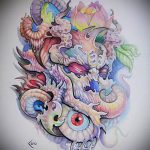 szerves tetoválás №595 - a minta egyedi változata, amely könnyen használható felülvizsgálatra és alkalmazásra szerves tetoválásként a karon