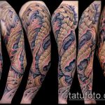 organikus tetoválás # 777 - a minta egyedi változata, amely könnyen használható organikus anyagok átalakítására és felhelyezésére a lábakon tetoválásként
