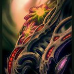 Az organikus tetoválás # 548 a minta klassz változata, amely sikeresen használható a szerves anyagok véglegesítésére és felhelyezésére a lábán tetoválásként