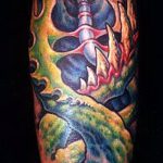 A szerves tetoválás # 322 a minta klassz változata, amely jól használható szerves anyagok feldolgozására és felhelyezésére a lábakon tetoválásként