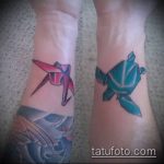 Az origami tetoválás # 860 a minta érdekes változata, amely könnyen használható az akvarell origami tetoválás átalakítására és alkalmazására