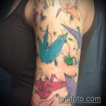 origami tetoválás 53. szám - a rajz hűvös változata, amely jól használható változtatásra és alkalmazásra origami tetoválásként a karon