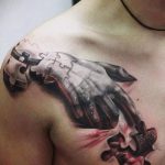 tetováló puzzle № 943 - a minta érdekes változata, amely jól használható a madárfa megváltoztatásához és rajzolásához puzzle tetoválásként