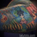 246 -os tetováló puzzle - a minta hűvös változata, amely jól használható változtatásra és alkalmazásra tetováló puzzle -ként a lábán