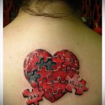 25. számú tetováló puzzle - a minta egyedi változata, amely jól használható a véglegesítéshez és az alkalmazáshoz tetováló puzzle akvarellként