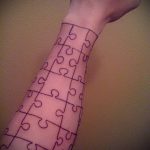 2. számú tetováló puzzle - a minta hűvös változata, amely sikeresen használható változtatásra és alkalmazásra tetováló puzzle akvarellként