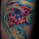 137 -es számú tetováló puzzle - a minta egyedi változata, amely jól használható változtatásra és alkalmazásra tetováló puzzle -ként a fül mögött