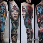 tetováló puzzle 586 - a minta exkluzív változata, amely sikeresen használható a vállon lévő puzzle tetoválás átalakítására és alkalmazására