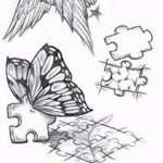 153 -as számú tetováló puzzle - a minta egyedi változata, amely jól használható változtatásra és alkalmazásra tetováló rejtvények ujjaként