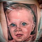 Gyermek tetoválás portréja - oldalt kivitelezve
