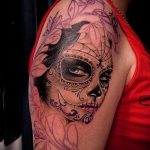 muertos tetoválásszám 412 - a minta exkluzív változata, amely sikeresen használható muertos tetoválásként történő átalakításra és alkalmazásra