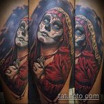 muertos tetoválás 114. szám - a minta egyedi változata, amely sikeresen használható muertos ujjú tetoválásként történő átalakításra és alkalmazásra