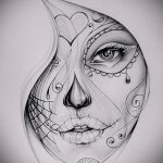 muertos tetoválás 295. szám - a minta érdekes változata, amely sikeresen használható felülvizsgálathoz és alkalmazáshoz muertos tetoválásként