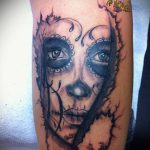 muertos 36. számú tetoválás - a minta exkluzív változata, amely sikeresen használható a véglegesítéshez és a santa muerte tetováláshoz