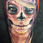 A muertos tetoválás # 330 a minta méltó változata, amely könnyen használható maszkok átalakítására és felhelyezésére muertos tetoválásként