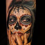 A muertos tetoválás # 720 a minta méltó változata, amely jól használható az átalakításhoz és a muertos ujjú tetováláshoz