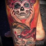 muertos tetoválásszám 461 - a minta egyedi változata, amely könnyen használható muertos tetoválásként a karra