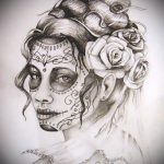 A muertos tetoválás # 204 a minta klassz változata, amely jól használható átalakítására és muertos alkar tetoválásként történő alkalmazására