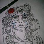 muertos tetoválás 911 -es szám - a minta egyedi változata, amely jól használható a santa muerte tetoválás átalakítására és alkalmazására