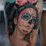 muertos tetoválásszám 463 - a minta egyedi változata, amelyet sikeresen lehet használni muertos ujjú tetoválásként