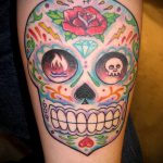 muertos tetoválás 176. szám - a minta hűvös változata, amely sikeresen használható a maszk finomítására és felhelyezésére muertos tetoválásként