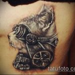 steampunk tetoválás # 647 - a minta hűvös változata, amelyet sikeresen lehet használni a feldolgozáshoz és a steampunk tetováláshoz a vállon