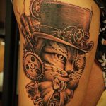 steampunk tetoválás No. 958 - a minta hűvös változata, amely könnyen használható felülvizsgálathoz és alkalmazáshoz, mint steampunk tetoválás az egész karon