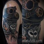 A steampunk tetoválás # 718 a minta hűvös változata, amely sikeresen használható változtatásra és gerincre, mint steampunk tetoválás