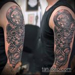 A steampunk tetoválás # 865 a minta klassz változata, amely sikeresen használható finomításra és alkalmazásra, mint steampunk macska tetoválás