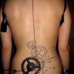 steampunk tetoválásszám 461 - a minta érdekes változata, amely jól használható a steampunk ujjú tetoválás feldolgozásához és alkalmazásához