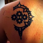 A steampunk tetoválás # 157 a minta klassz változata, amely sikeresen használható a steampunk macska tetoválás feldolgozásához és alkalmazásához