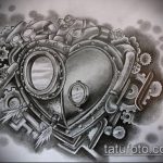 steampunk tetoválás 389. szám - a minta hűvös változata, amelyet sikeresen lehet használni steampunk macska tetoválásként