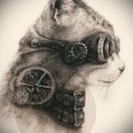 steampunk tetoválás # 752 - a minta egyedi változata, amely sikeresen használható a feldolgozáshoz és a steampunk ujjú tetováláshoz