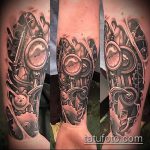 steampunk tetoválás # 762 - a minta érdekes változata, amely sikeresen használható finomításra és alkalmazásra, mint steampunk tetoválás az egész karra