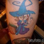 fotó egy boszorkány tetoválásról № 368 - a rajz hűvös változata, amely sikeresen használható a boszorkánytetoválás feldolgozására és alkalmazására tűzerdőben