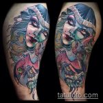 fotó a 754 -es boszorkány tetoválásról - a minta érdekes változata, amely könnyen használható a felülvizsgálathoz és a boszorkány tetoválásaként a seprűnyélhez