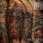 fotó a boszorkány tetoválásról # 503 - a minta exkluzív változata, amely könnyen használható változtatásra és tetoválásként való alkalmazásra egy boszorkánynál a tűzerdőben