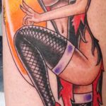 fotó a 244 -es boszorkány tetoválásról - a kép hűvös változata, amely sikeresen használható revízióhoz és alkalmazáshoz, mint egy boszorkány tetoválása a seprűnyélben