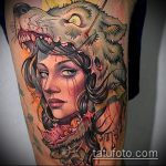 fotó a farkas tetoválásról # 390 - a minta érdekes változata, amely sikeresen használható változtatásra és tetoválásra farkasként a csuklón