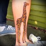 Przykład testowy wytatuowanej żyrafy - rysunek nadaje się do akwareli tatuażowej żyrafy