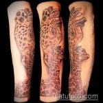 Ciekawy przykład gotowego tatuażu żyrafy - rysunek nadaje się do tatuażu geometrii żyrafy