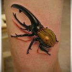 A bogár tetoválás remek példája - a rajz alkalmas a bogár tetoválására a karon