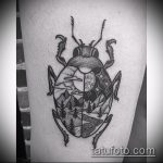 A kész bogár tetoválás érdekes változata - a rajz alkalmas bogár tetoválásra a lábán