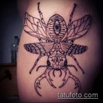 Az elkészített bogár tetoválás eredeti változata - a rajz alkalmas egy kereszttel ellátott bogár tetováláshoz