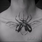 Az elkészített bogár tetoválás egyedi változata - a rajz levélből készült bogártetováláshoz alkalmas